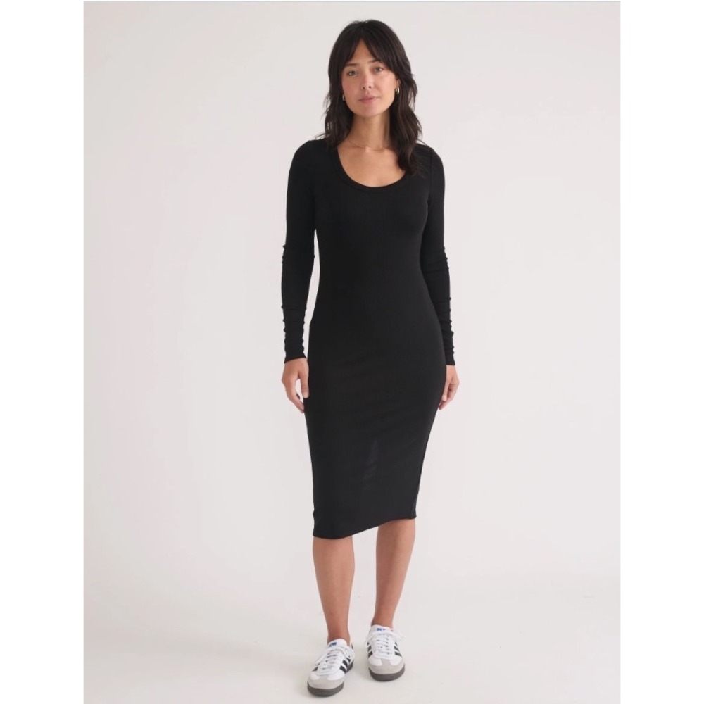 Marine Layer‎ Lexi Rib Sweater Dress Black Large New With Tags